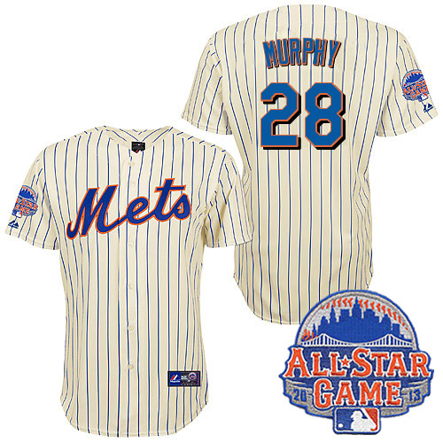 Daniel Murphy #28 mlb Jersey-New York Mets Women's Authentic All Star White Baseball Jersey